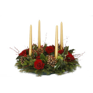 advent candle ring Christmas flower delivery Sheffield