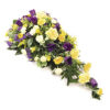 blue and yellow flower spray funeral flowers Sheffield