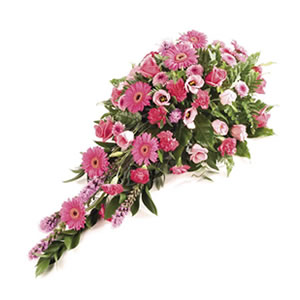 pink flower spray Sheffield funeral flowers