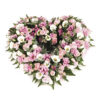 pink open heart wreath funeral flowers Sheffield