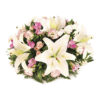 pink and white posy funeral flowers Sheffield