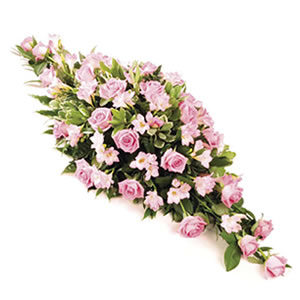 pretty casket spray funeral flowers Sheffield