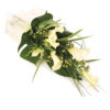 white modern tied sheaf funeral flowers Sheffield