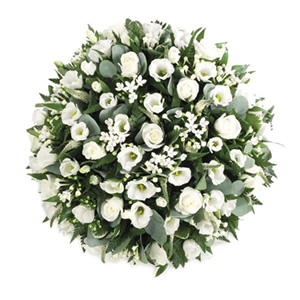 white posy pad funeral flowers Sheffield